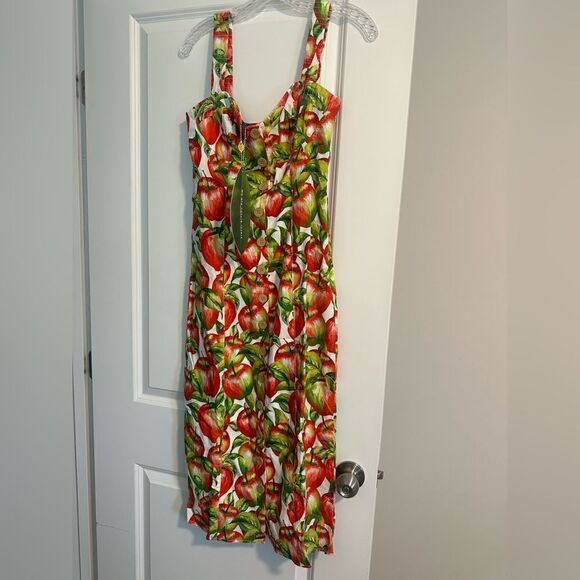 FARM Rio Off-White Apple LENZING™ ECOVERO™ Euroflax™ Midi Dress. NWT - Picture 4 of 8